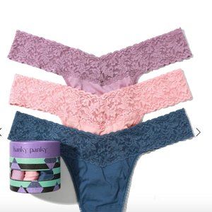 NWT Hanky Panky 3 pack gift box,  low rise cotton thongs, one-size